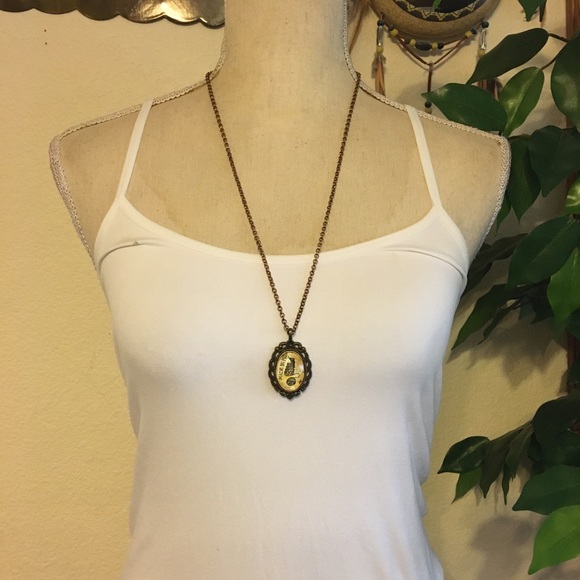 Brass tone Made in Pisa pendant on chain necklace - Picture 6 of 9